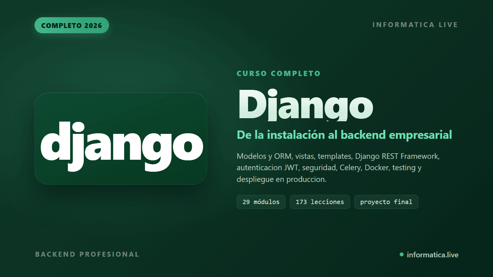 Django desde cero — de la instalación al backend empresarial